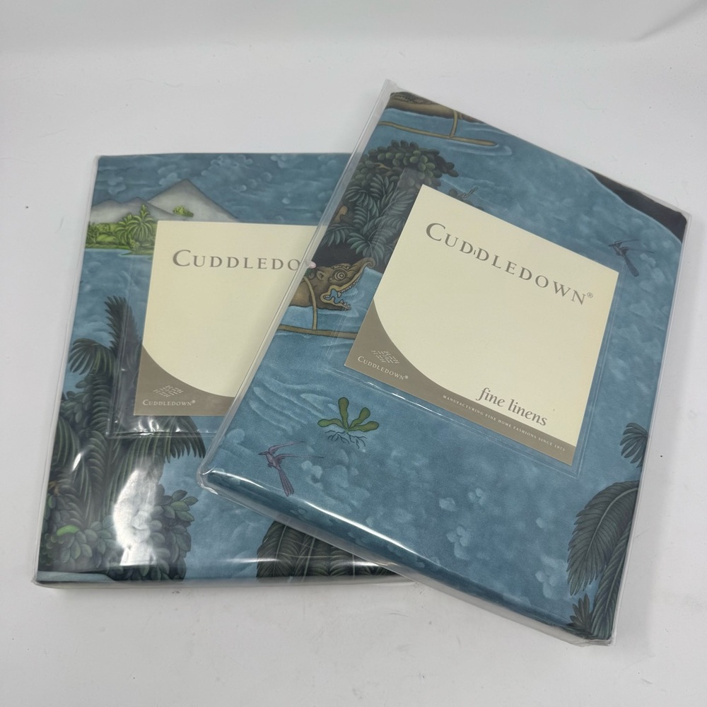 Cuddledown Blue Polynesia Twin Fitted Sheet NWT 100% Supima Cotton
